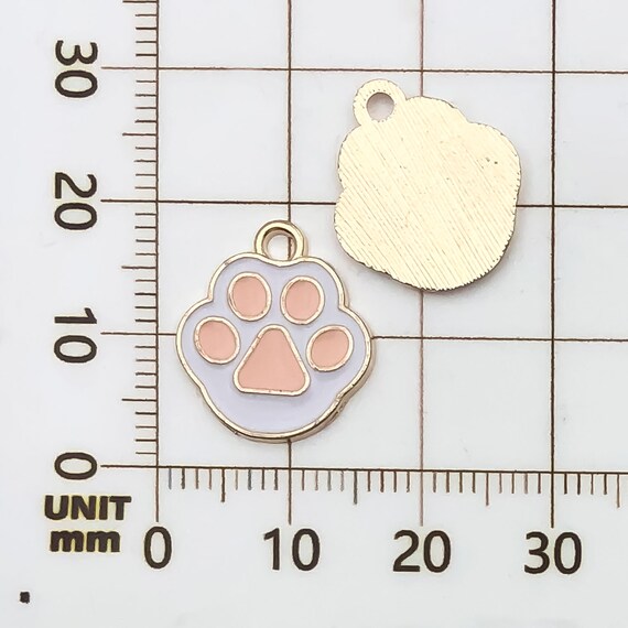 Craftdady - 34 Ciondoli Smaltati Con Impronta Di Zampa Di Cane E Gatto, Con Foro Grande, Con Cuore E Impronta Animale, Distanziatori Per La Creazione Di Gioielli, 8 Mm - Foto 5