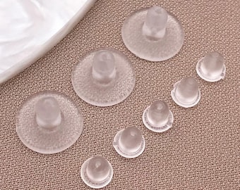 200/300/500 tapones de goma para pendientes, suaves y transparentes, de silicona hipoalergénica, de repuesto.