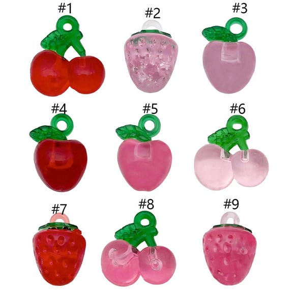 Breloque Fraise En Vrac - Pour Slime, Bricolage, Artisanat - Cabochon Pas Cher - Neuf