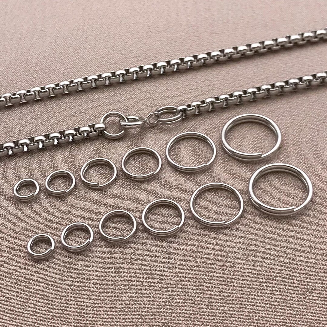 100/150/200pcs Stainless Steel Split Rings Double Loop Jump Rings Small ...