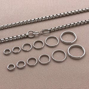 100/150/200pcs Stainless Steel Split Rings Double Loop Jump Rings Small Key Rings Round Key Chain Connectors for Jewelry Bracelet Making