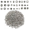100pcs Antique Silver Tibetan Loose Beads Spacer Beads with Hole Metal Bead Caps Beads Spacers for Bracelets Necklace Jewellery DIY Craft