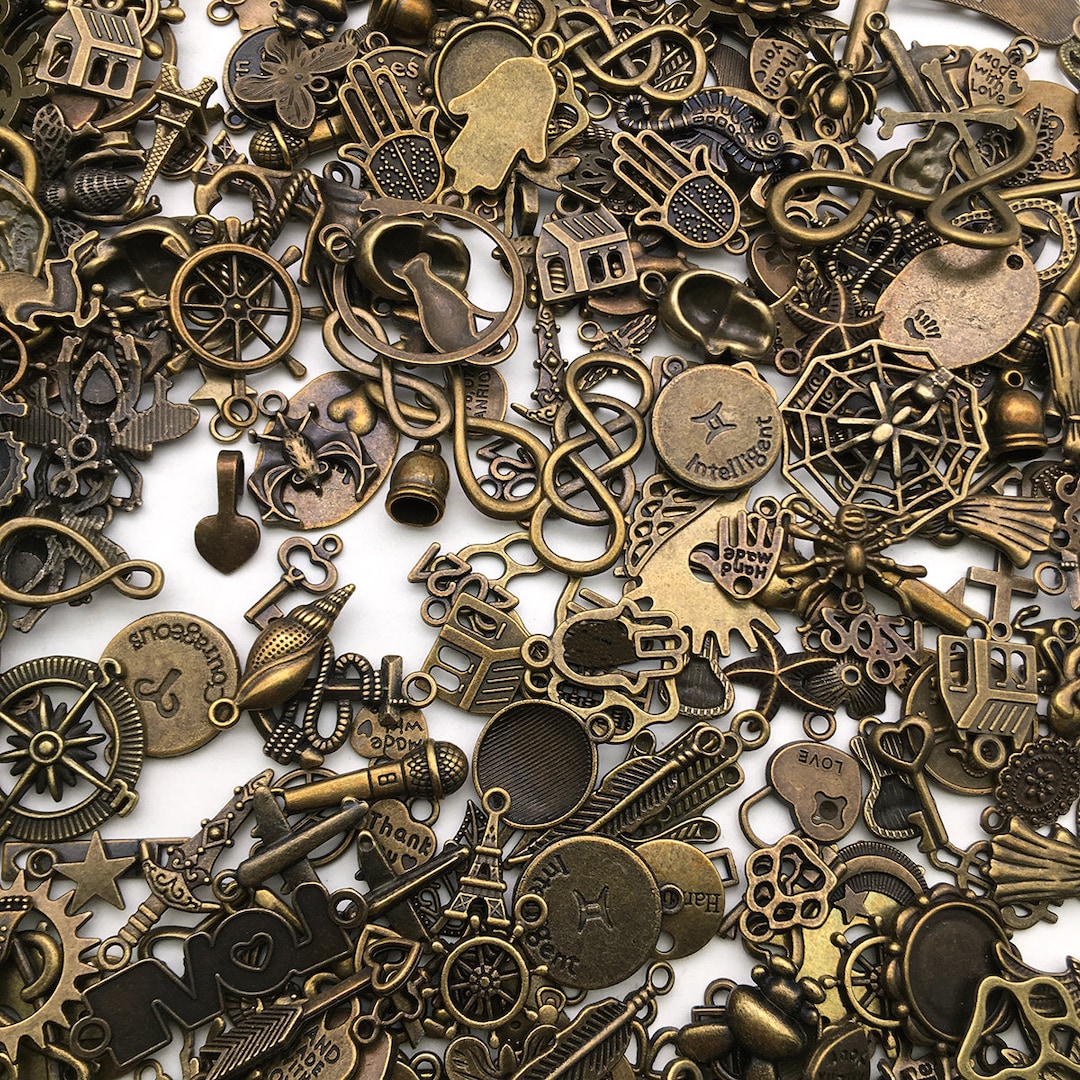 Random Mix 20/30/50pcs Antique Bronze Mix Bulk Charms Pendant for DIY ...
