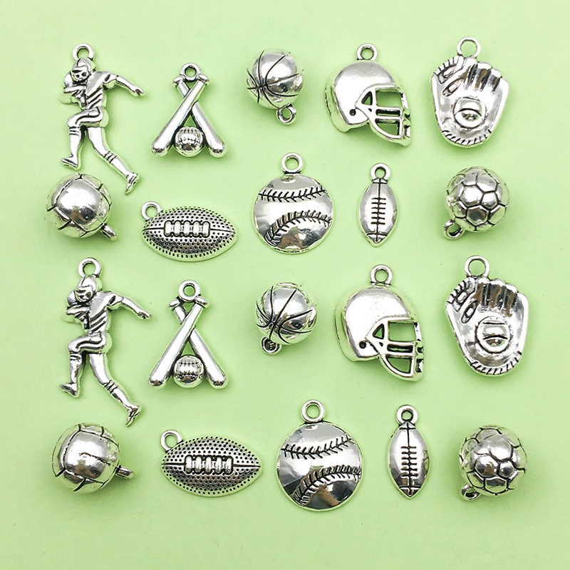 Hockey Number Necklace Baseball Charm 925 Sterling Silver Fit For