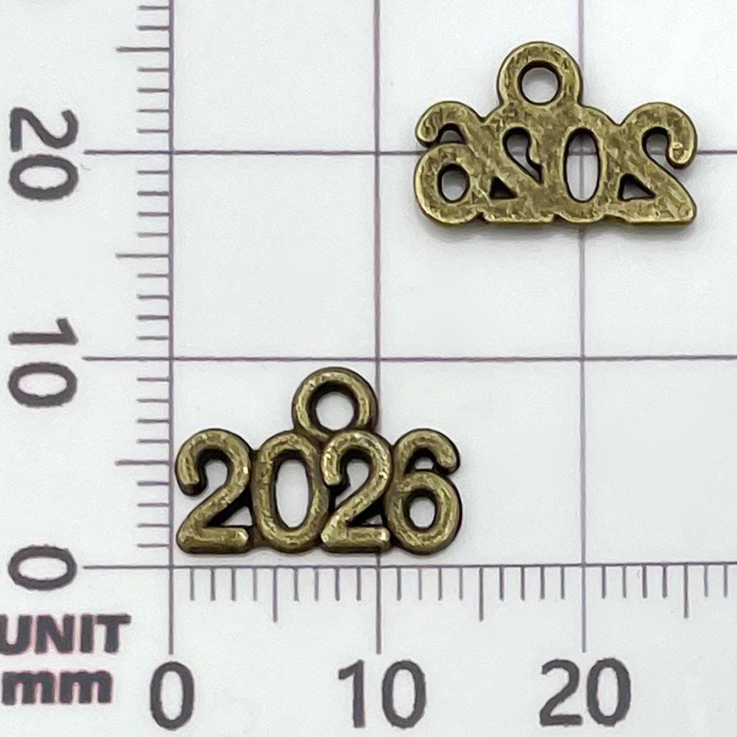 50pcs Alloy Year Charms 2026 Charms Pendant for Bracelets