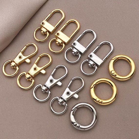 5/10/15pcs 18K Real Gold Plated Lobster Claw Clasps Keychain Swivel Lanyard Snap Hooks Lobster Clasp for Keychains and Jewelry Making