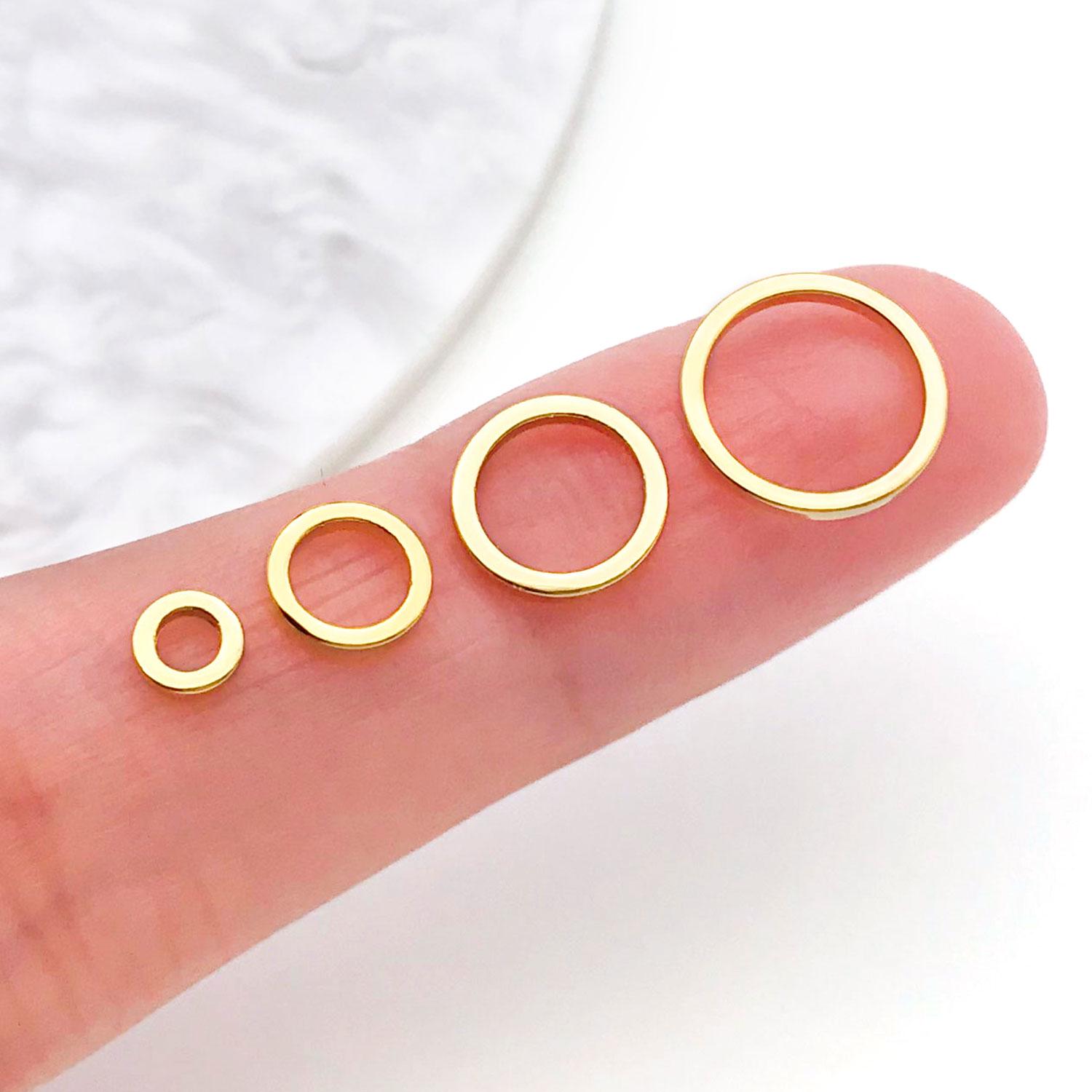 30/60/100pcs Real 18k Gold Plated Brass Connecting Rings 4/6/8/10mm ...