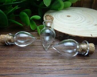 5pcs 13x27mm Handmade Drop shaped Clear Glass Bottles  Clear Glass Globe/ Glass Bottle/ Glass Bulbs  N119