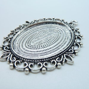 10pcs 46x61mm-30x40mmAntique Silver Cameo Cabochon Base Setting Charm Pendant C2880