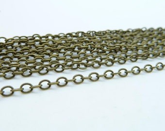 3.3 Ft 1m of Antique Bronze Brass Rhombus Oval Link Chain - Etsy