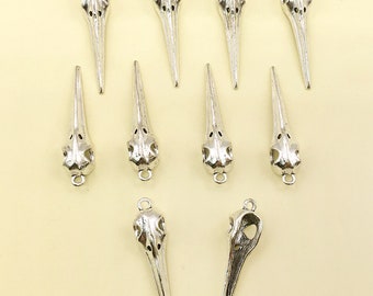 10/15/20pcs Antique Silver Bird Skull Charms Bird Head Pendant Bird Head Necklace DIY Jewelry Making Findings Supplies