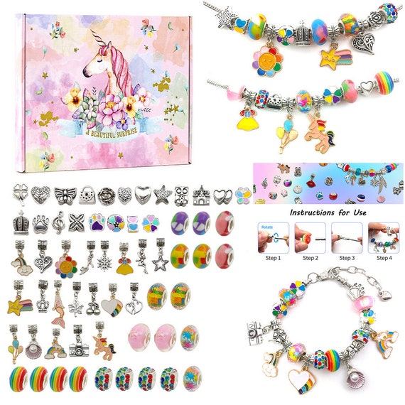 Children's Bracelet Set Making Kit Charm Bracelet Necklaces Present Pandora  Alloy Beads Set DIY Child Bracelet Free Ship