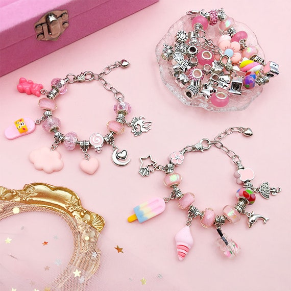 Kit Creativo Braccialetti Con Perline Di Vetro Sfumate - Regalo Fai Da Te Per Ragazze, 24 Colori