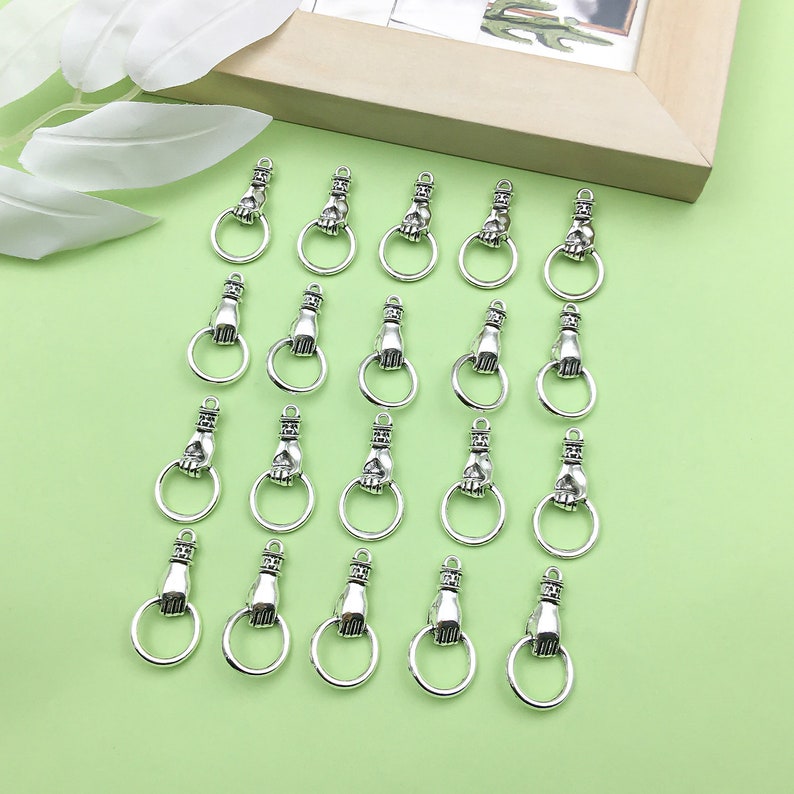 10/20/30pcs Alloy hand Charm DIY Pendant for Bracelet Earrings Necklace Jewelry Making Accessories image 2