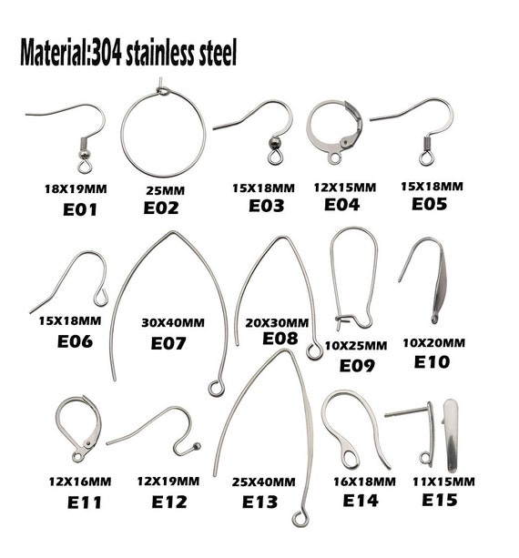100pcs Stainless Steel Dangle Earring French Wire Hooks Earring
