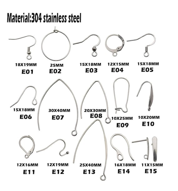 100pcs Stainless Steel Ball Earring Hooks - Gold & Silver Mix For DIY Jewelry Making