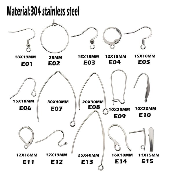 100 Uds. Pendientes colgantes de acero inoxidable ganchos de alambre francés ganchos para pendientes alambre de oreja Leverback para hacer joyas DIY pendientes hallazgos