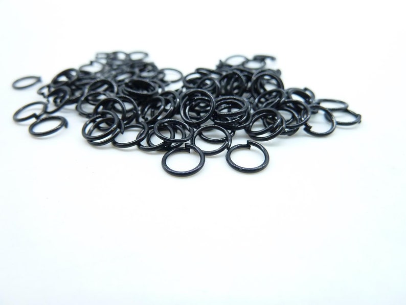 20g 6mm Black Color Metal DIY Jewelry Findings Open Single Loops Jump Rings for jewelry making image 1