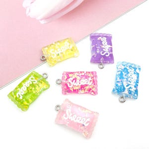 10pcs Mix Simulation candy charms Resin Candy Charms Pendant for DIY Necklace Bracelet Jewelry Making 16x27mm