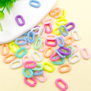 100/200/300pcs Mixed color Open Acrylic Chain，Pastel Plastic Chain Links，Necklace makings, Jewelry making supplies, Jewelry DIY
