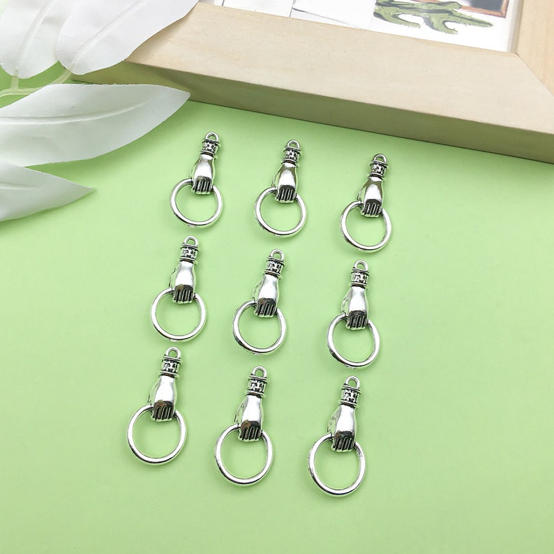 10/20/30pcs Alloy hand Charm DIY Pendant for Bracelet Earrings Necklace Jewelry Making Accessories image 3