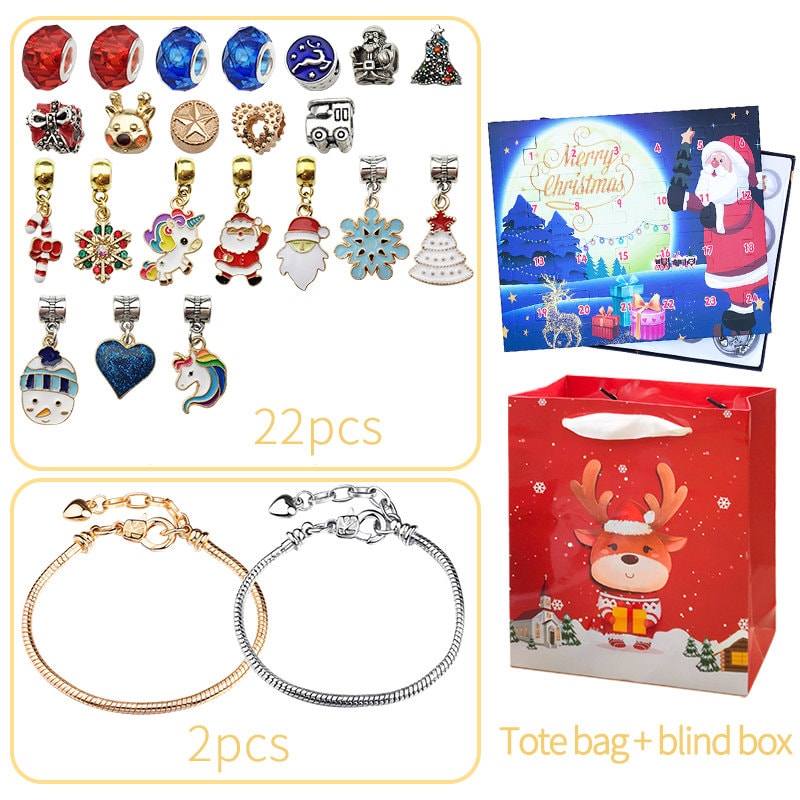 Calendario De Adviento 2025 Para Niñas Con 24 Sorpresas De Joyería DIY, Incluye Pulseras, Collares Y Cuentas Charm, Ideal Para Niñas De 5 A 12 Años, Regalo Navideño Creativo