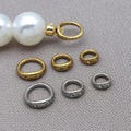 10/15/20pcs Stainless steel Double Holes Connector Rings Round Wire Protectors and End Tips Closed Ring For DIY Jewelry Making Accessories