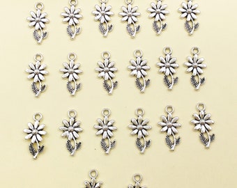 Ciondoli In Argento Antico Vintage – Foglie E Fiori – Fai Da Te Gioielli Per Bambini E Adulti – Unisex (Foglia Orientale)