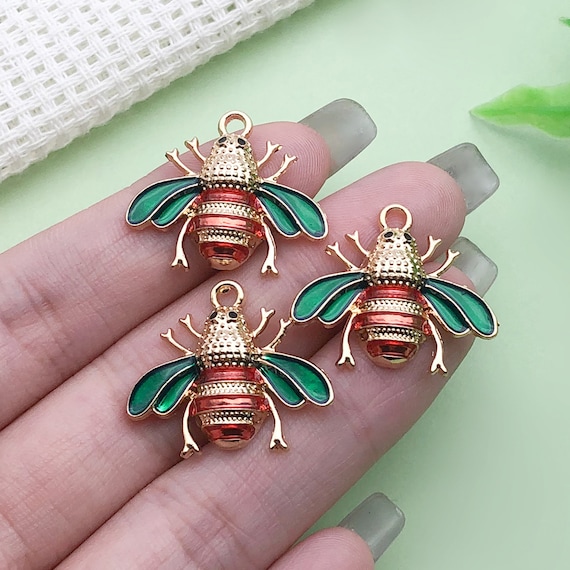 40 Ciondoli Ape In Lega Smaltata - Per Bracciali, Collane E Fai-da-Te Gioielli, Design Carino - Foto 11