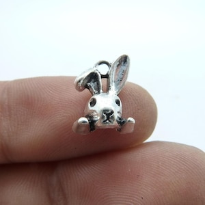 30pcs 9x13mm Antique Silver Mini Buck Rabbit Head Charms Pendant c6708 image 1