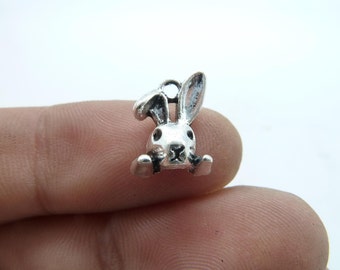 30pcs 9x13mm Antique Silver Mini Buck Rabbit Head Charms Pendant c6708