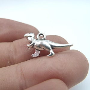 30 Stück 4x12x20mm Antik Silber Mini 3D Dinosaurier Anhänger B90