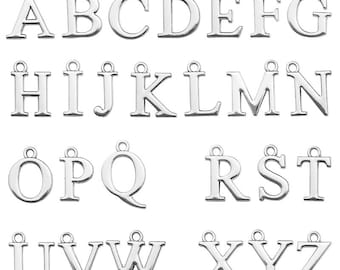 10/26pcs Alphabet Initial Letter Pendant Letter Charms For DIY Bracelet Necklace Keychain Jewelry Making