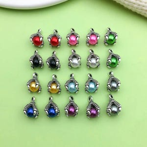 Mix 20st antiek zilveren Pearl Eagle Claw Charms-hanger voor DIY Mode-sieraden Maken Supply:
