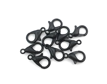 50pcs 7x12mm Enamel Black  Alloy Clasps C9290