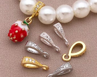 18K ゴールドメッキペンダントトップ、ループ付き、ペンダントスナップ