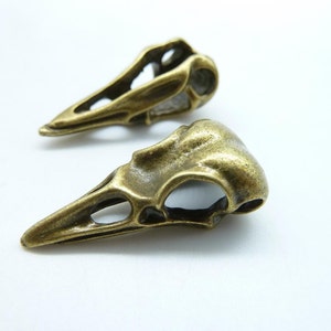 5pcs 10x15x32mm Antique Bronze Vulture Bird Skull Head Pendant c7523 image 1