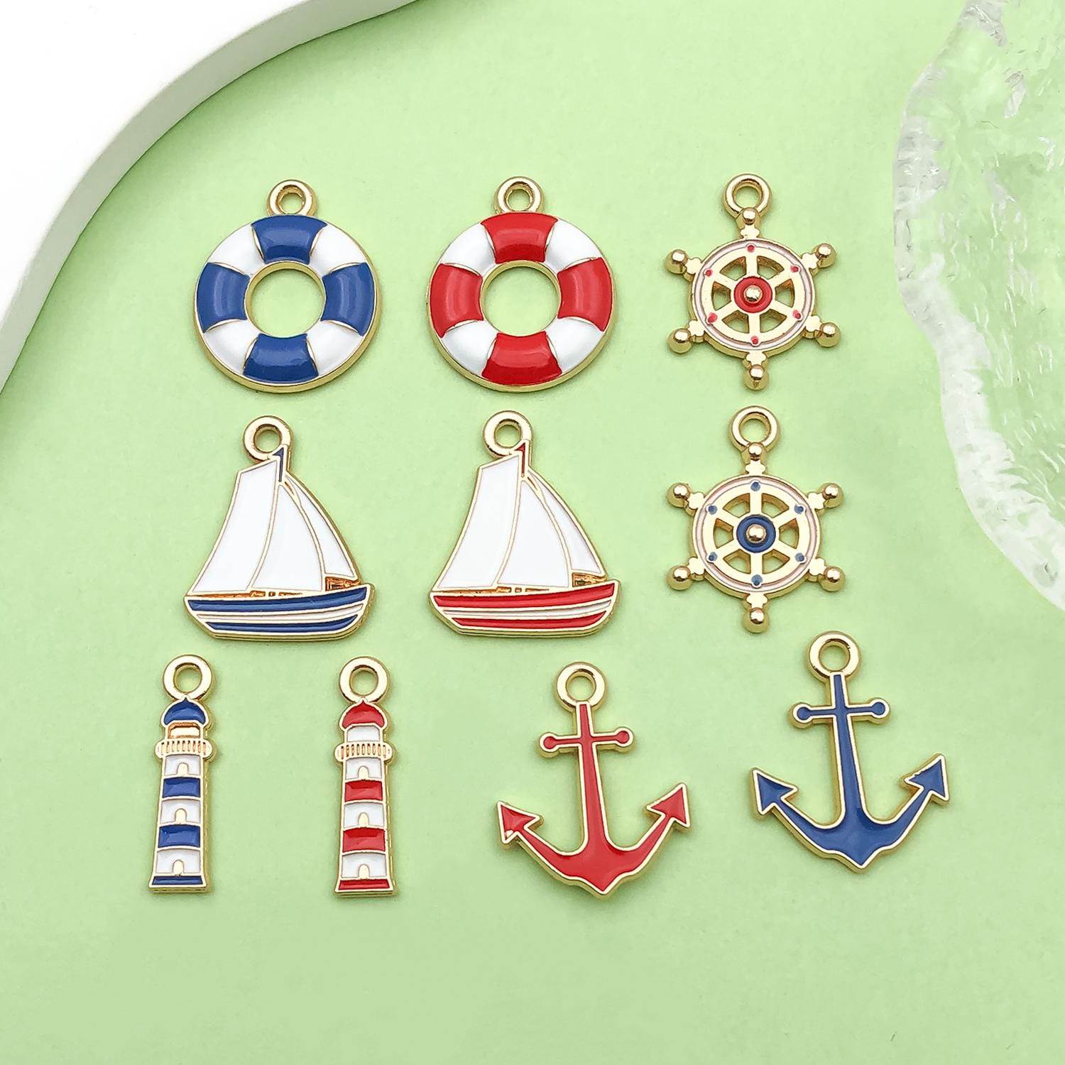 Broche Marine Dorée - Bateau, Ancre Et Bouée - Acier Inoxydable - Bijou Original