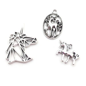 10/20/30PCS Unicorn Charms Pendant for Jewelry Making Geometric charms  Cartoon Unicorn Charm Pendant,