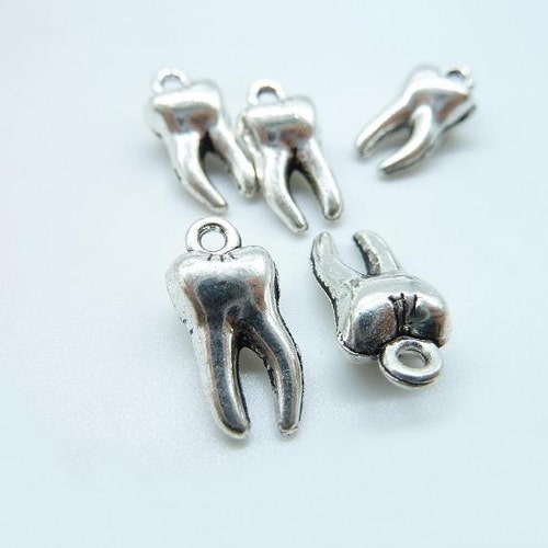 15pcs 5x8x16mm Antique Silver Mini Tooth  Charms Pendant c4258