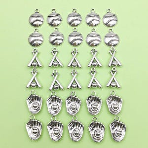 20/30pcs bulk Antique Silver Sports Ball Football Baseball DIY Charms pendant for DIY Bracelets Earrings Necklaces jewelry making Accessory