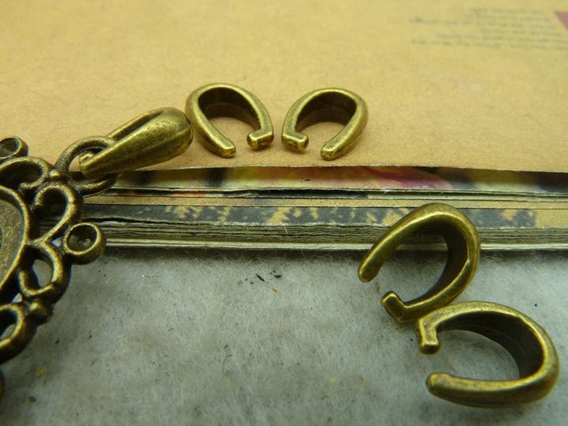 50pcs 8x11mm Antique Bronze Pinch Bails Claws Clasp C3362 Etsy