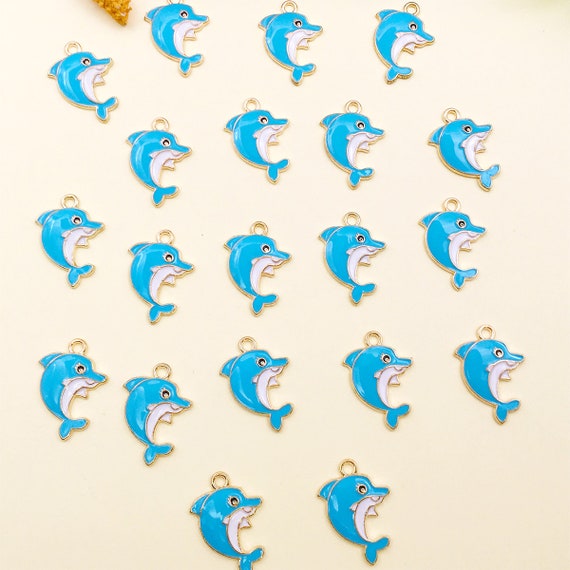 Pendenti Delfino Colorati Ciondoli Smalto 10 Pezzi Forma Delfino Per Bracciali Collane G 667516 - Foto 9