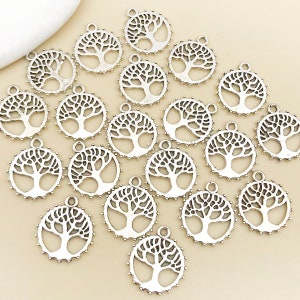10/20/30pcs Antique Silver life Tree Charm Pendant For DIY Necklace bracelet Jewelry Making Craft Accessory