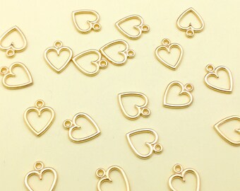 20/30/40pcs Silver/Gold Plated heart shape Charm Love heart pendant For DIY Necklace bracelet Earring Jewelry Making Craft Accessory 11x14mm