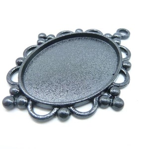 5pcs 48x63mm-30x40mm Black Cameo Cabochon Base Setting Charm Pendant C8181