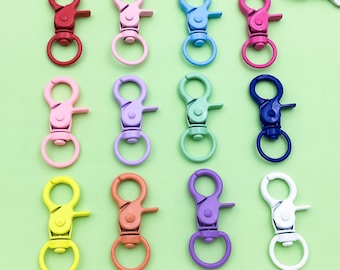 10/15pcs Colorful Swivel Clips Keychain Clasps Zinc Alloy Lobster Clasps Claw Clasps Trigger Clasps Findingds for Jewelry Making Supplies