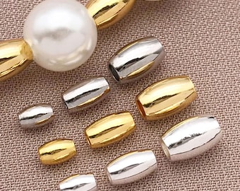 PandaHall 80pz Perline Placcate Oro 18k 8 Stili di Placcatura A Cremagliera Perline Distanziali In Ottone Perline Rotonde Piatte Perline A Colonna Perline Rondelle per La Creazione di Gioielli
