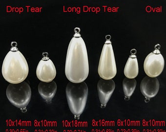 water drop Artificial Pearl Charms, Craft Supplies, jewelry Earring Charm, Jewelry Making