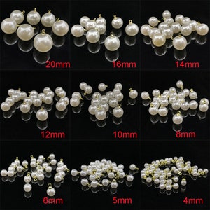 4/5/6/8/10/12/14/16/20mm Pearl Dangle Pendant, Round pendant, Round Pearl Charms, Jewelry Charm, Jewelry Making
